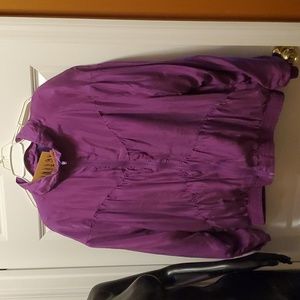 NWT ACTIVITE "XL" Women's 100% SILK JACKET~ Deep PURPLE Amethyst color 💜🔥